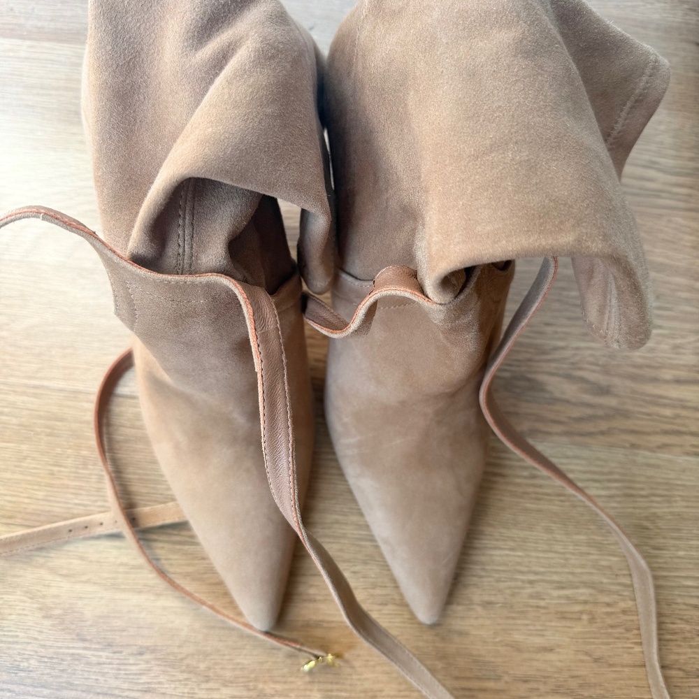 stuart weitzman suede sock booties, size 9 NEW